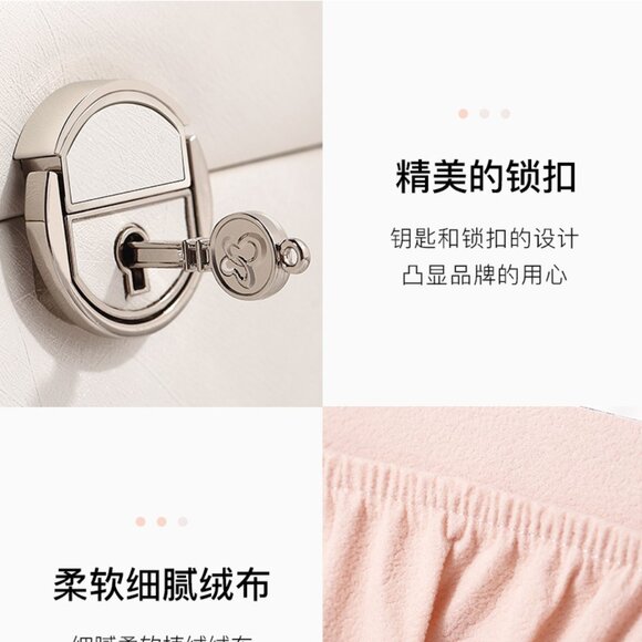 PU Leather Large Multi-Compartment Lockable Jewelry Box Mirror Drawers Side Door - Picture 9 of 9